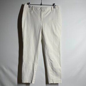 White House Black Market Womens Ivory Stretch Slim Ankle Pants Size 12R